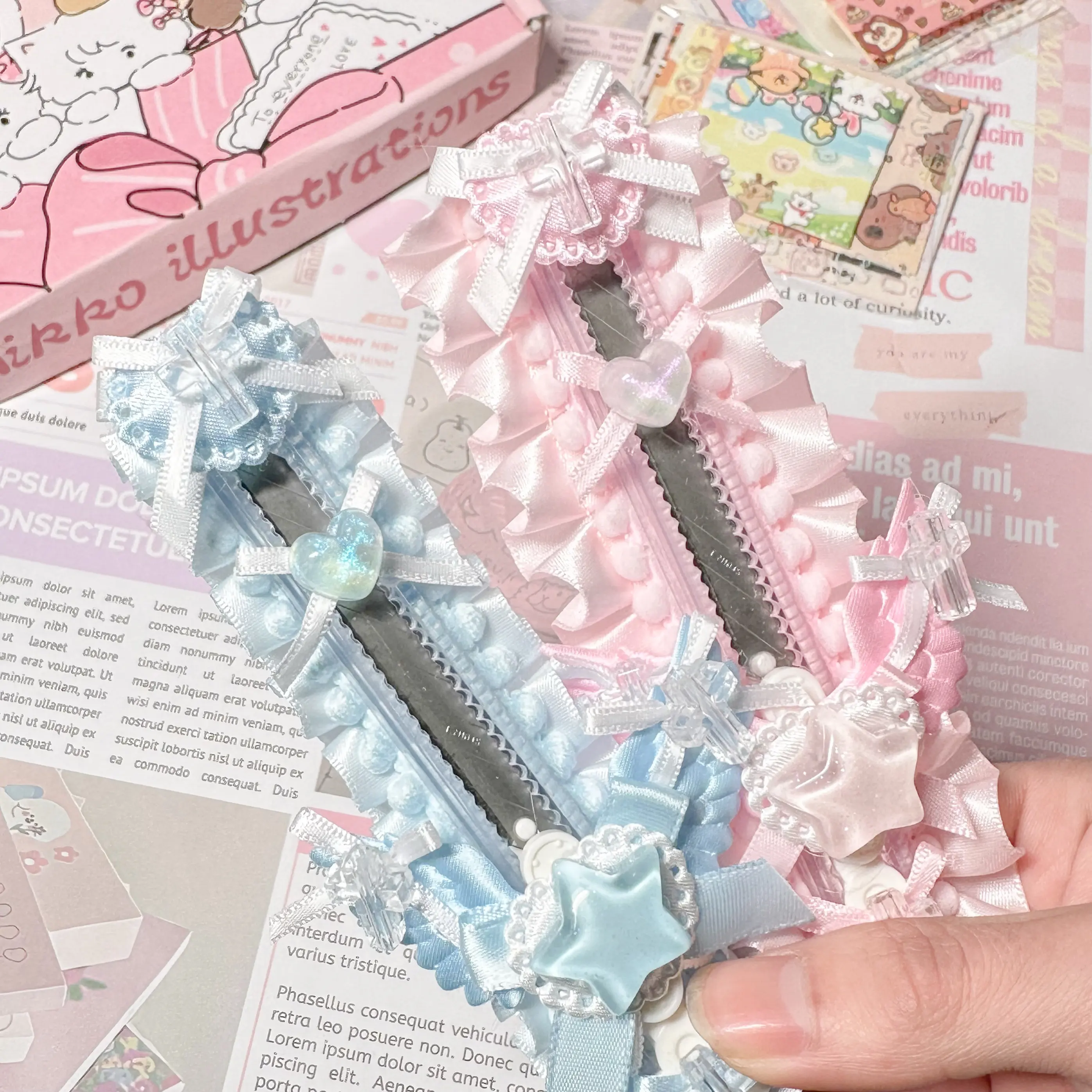 sweet-lace-utility-knife-set-2-cute-box-cutter-handamde-bow-craft-knife-for-journaling-kawaii-paper-cutting-stationery-gift