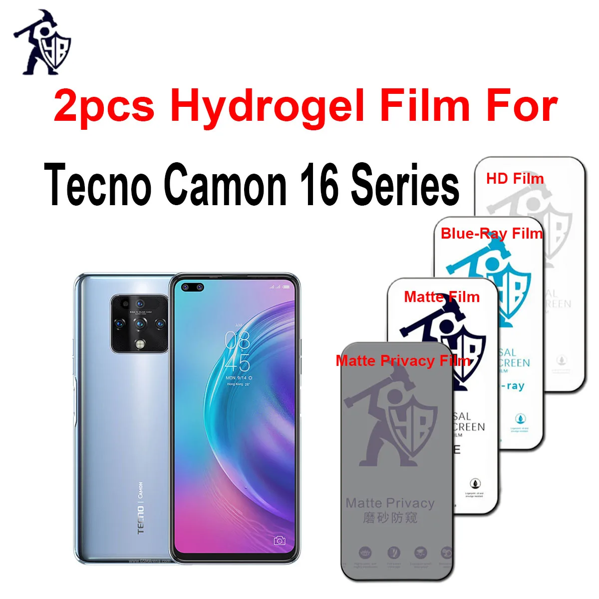 2pcs HD экран протектор для Tecno Camon 16 Pro 16S конфиденциальность гидрогель фильм для Tecno Camon 16 премьер Matte/Blueray фильм
