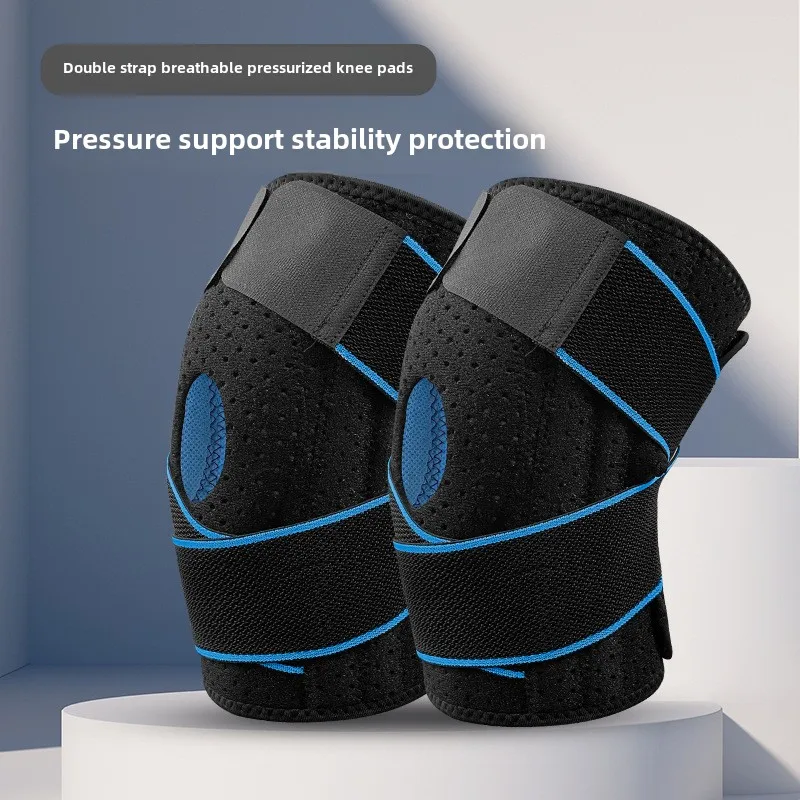 

Unisex Sports Knee Support - Silicone Compression, Spring Straps, Breathable, Ideal for Basketball, Cycling & Hiking