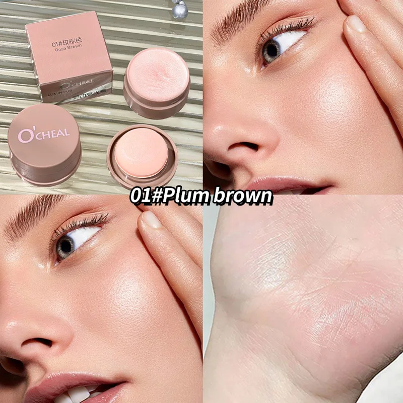 Crema illuminante al fango di patate 3d Fard schiarente naturale per il viso sulla guancia Colore lucido Applicazione liscia Trucco per la salute di bellezza
