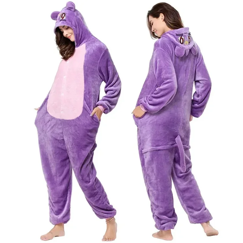 Unicorn onesies unisex winter panda tiger lion cat onesies women nightwear anime costumes kids adults flannel sleepwear pajamas