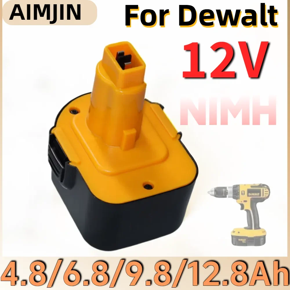 

12V 4.8/6.8/9.8/12.8Ah replaceable NIMH battery for Dewalt cordless power tools DE9074, DC9071, DE9037, DE9071, DE9075, DW9071,