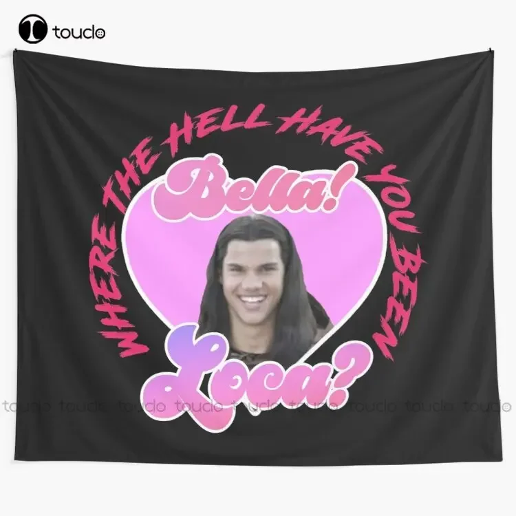 ¡Nueva Bella! ¿Tienes tarde Loca? Tapiz tapiz amarillo tapiz colgante de pared para sala de estar dormitorio decoración del hogar