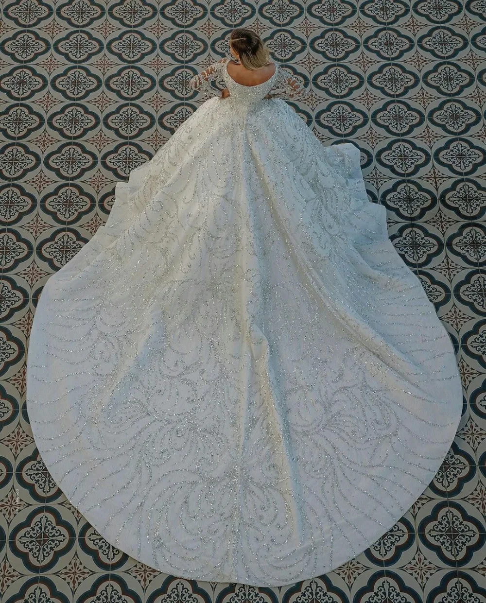 Robe de mariée citroperlée de luxe personnalisée, robe de Rhà paillettes scintillantes, robe éducative pour les patients, robe arabe de Dubaï, 2025