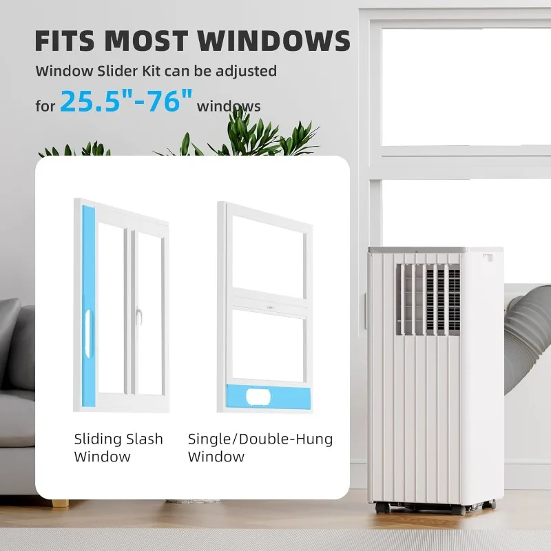 Condizionatore portatile da 30.000 BTU, unità CA portatile con deumidificatore e ventola di raffreddamento incorporati per ambienti fino a 350 piedi quadrati.