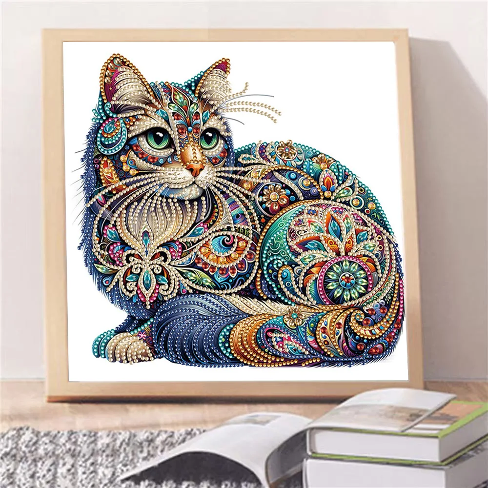 DIY Diamond Painting Special Shaped Drill 5D Cat Animal Crystal Dot Art Craft Decor Handicraft Toy Frameless view 6