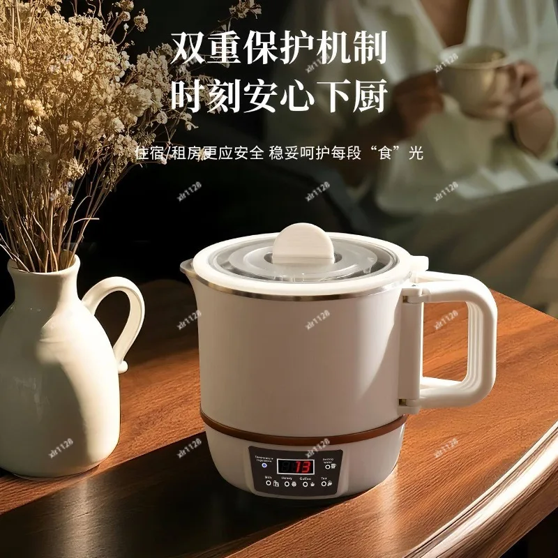 Portable Electric Hot Pot, dual voltage compatible, foldable steel cooker for travel & family meals