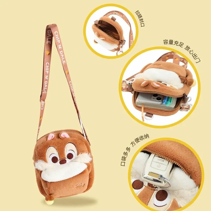 2025 Stitch Winnie Bear Niedliche Plüsch-Umhängetasche, Cartoon-Puppe, Handytasche