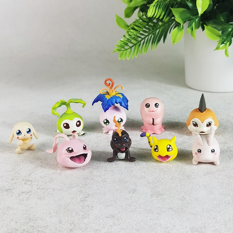 Digimon figura infantil gabumon pyocomon koromon mochimon tokomon plotmon anime figura bonito mini modelo de pvc brinquedo colecionável presente