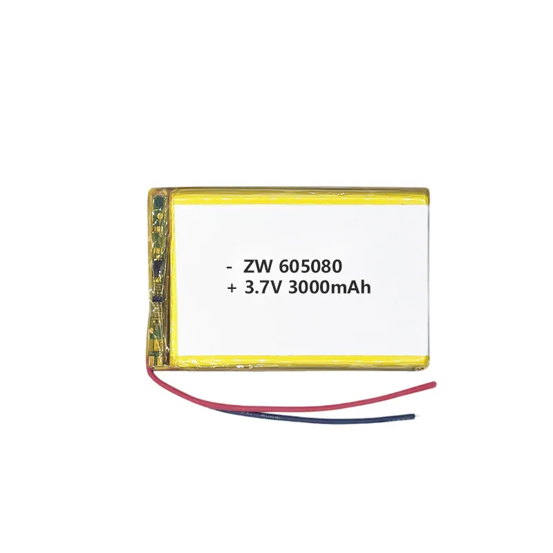 Lithium Polymer Battery 605080 3.7V 3000mAh Rechargeable Replacement Cell For Bluetooth Speaker Air