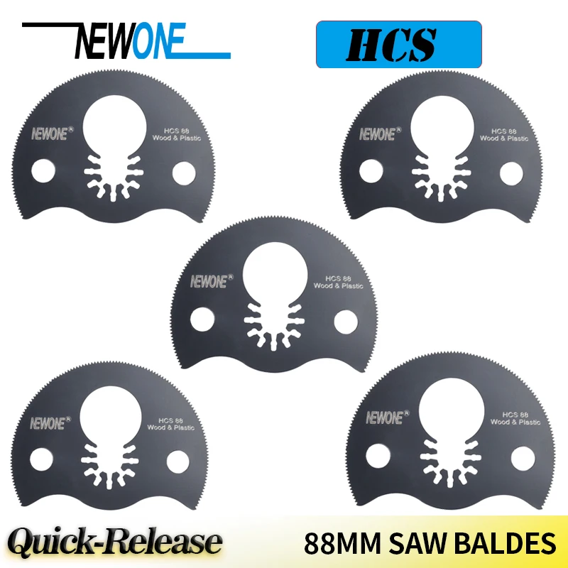 NEWONE HCS Flat Semi-circle blade 88mm Quick Release Oscillating Saw Blade Cut Wood/Plastic in Electric Multi-tools Accessories