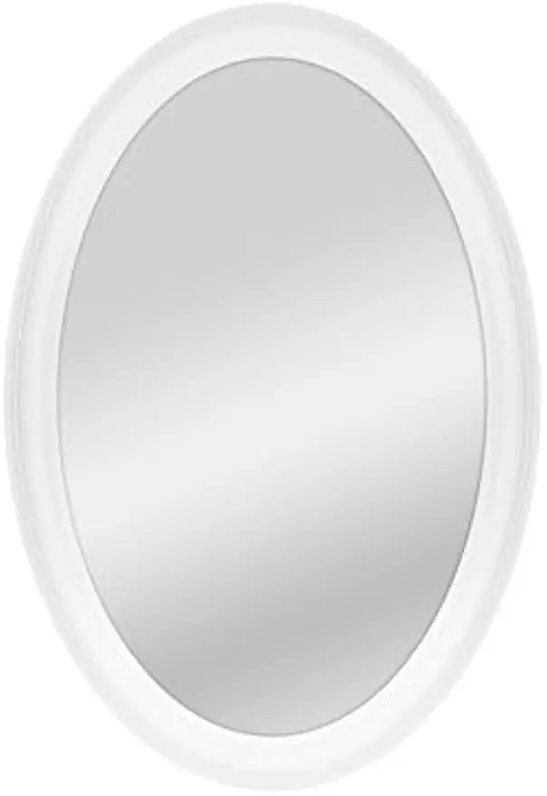 

Large Oval Wall Mirror, White Frame, 21x31 Inches for Bathroom Bedroom Living Room Hanging