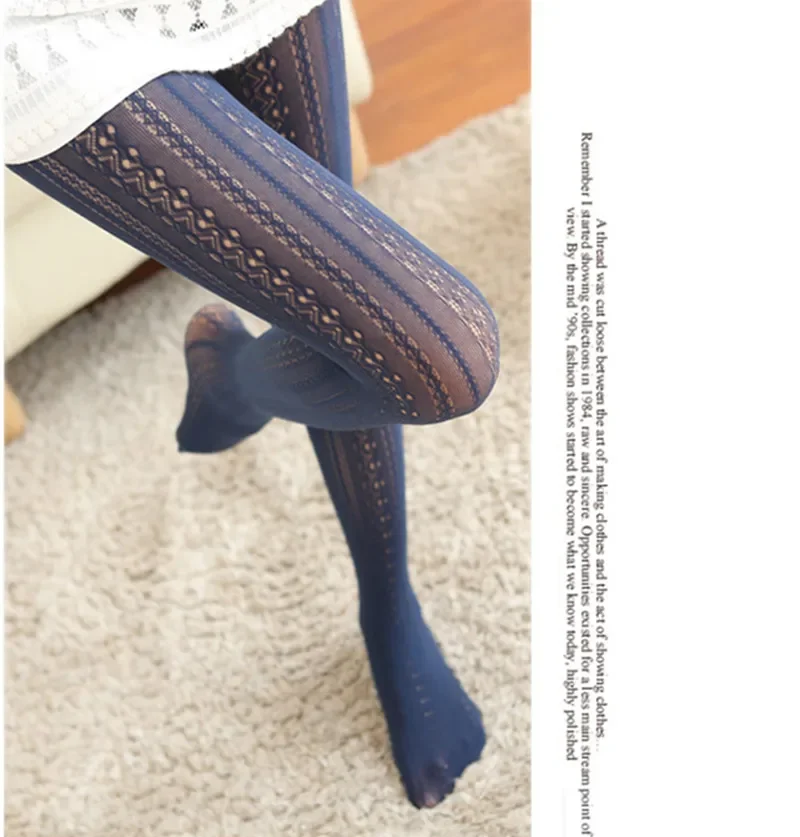 Autumn Pantyhose Sweet Lolita Stripe Nylon Stockings Women Sexy Thin Pantyhose White Fishnet Stockings Female High Tights Dress