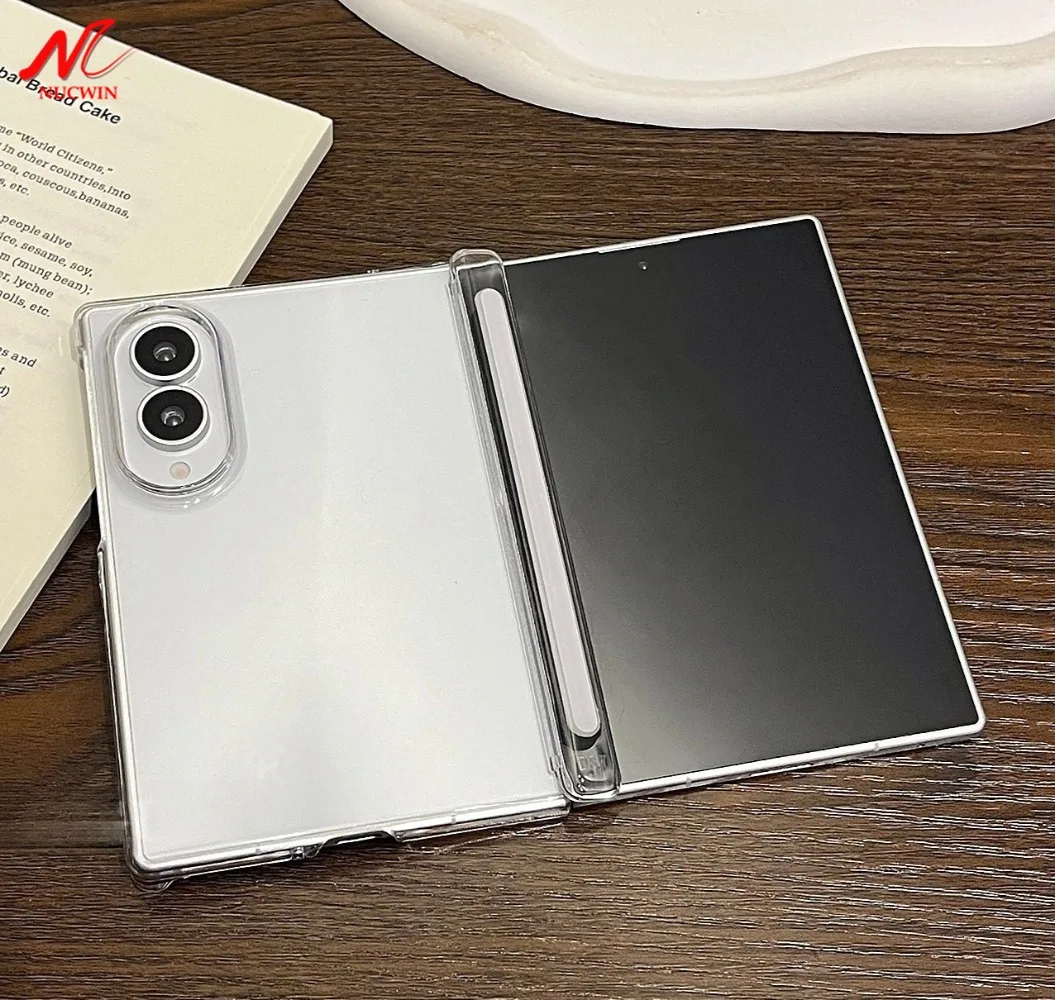 Luxury Transparent Acrylic Hinge Protection Case for Samsung Galaxy Z Fold 8 7 6 5 4 Fold8 Ultra Clear Hard PC Shockproof Cover