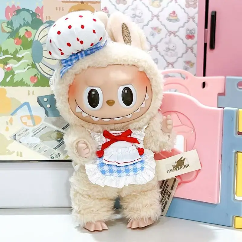 Labubu الملابس الشيف سلسلة 2 قطعة = قبعة + المئزر/مجموعة ملابس لطيف ل Labubu أفخم دمية تأثيري اللعب منزل ل هدية عيد ميلاد ﻿