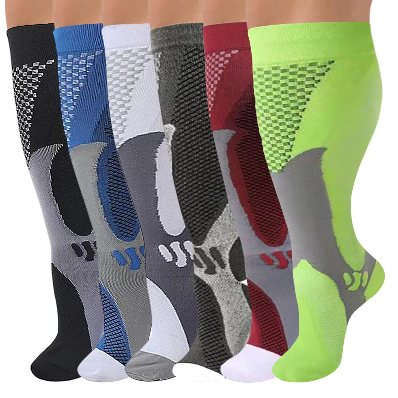 

1 pair Oversize Compression Sport Socks for Women & Men Relieve Fatigue Comfort Knee High Support Socks for Running Athletic