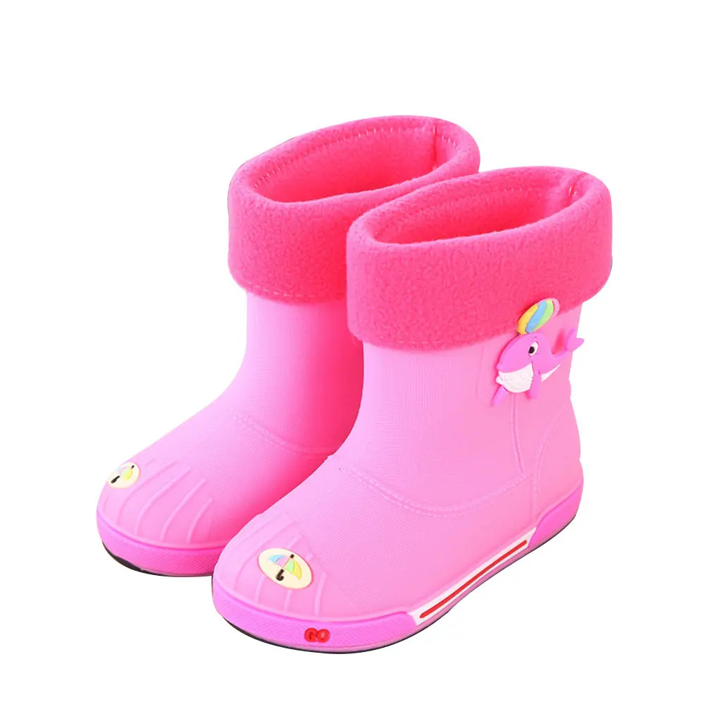 Cartoon Kids Rain Boots Pink Waterproof Non-slip Outdoor Halloween Christmas New Year Girl Rain Rain Boots Seasons