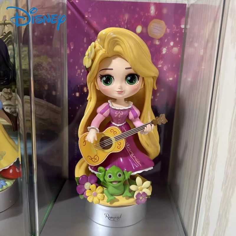 Genuine Disney Princess Snow White Little Mermaid Ariel Rapunzel Figurine Kawaii Discoloration Model Statue Kids Gift Toy