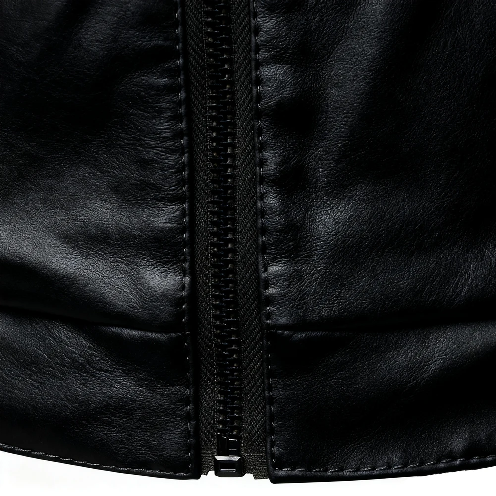 Business Outerwear Faux Leather Jacket Casual Daily Use 2XL Business Casual Jackets For Men Brand New Condition