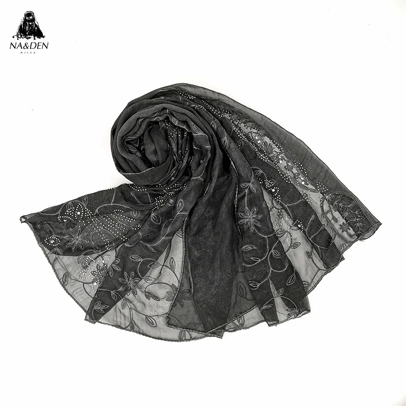 EBAY Sciarpa di seta con punta chiusa e strass ricamati in seta artificiale nuova primavera