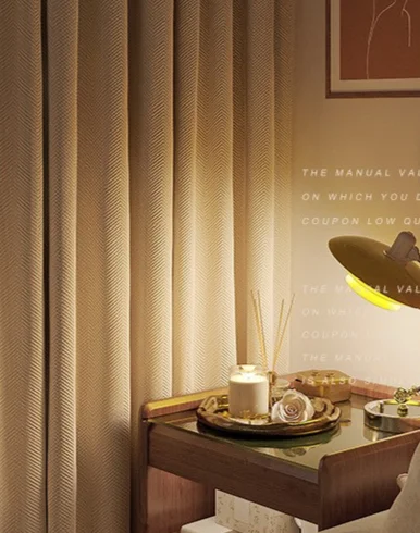 

Chenille Herringbone Luxury Curtain for Living Room Simple French 90% Blackout Bedroom Fabric Wholesale Elegant Custom Window