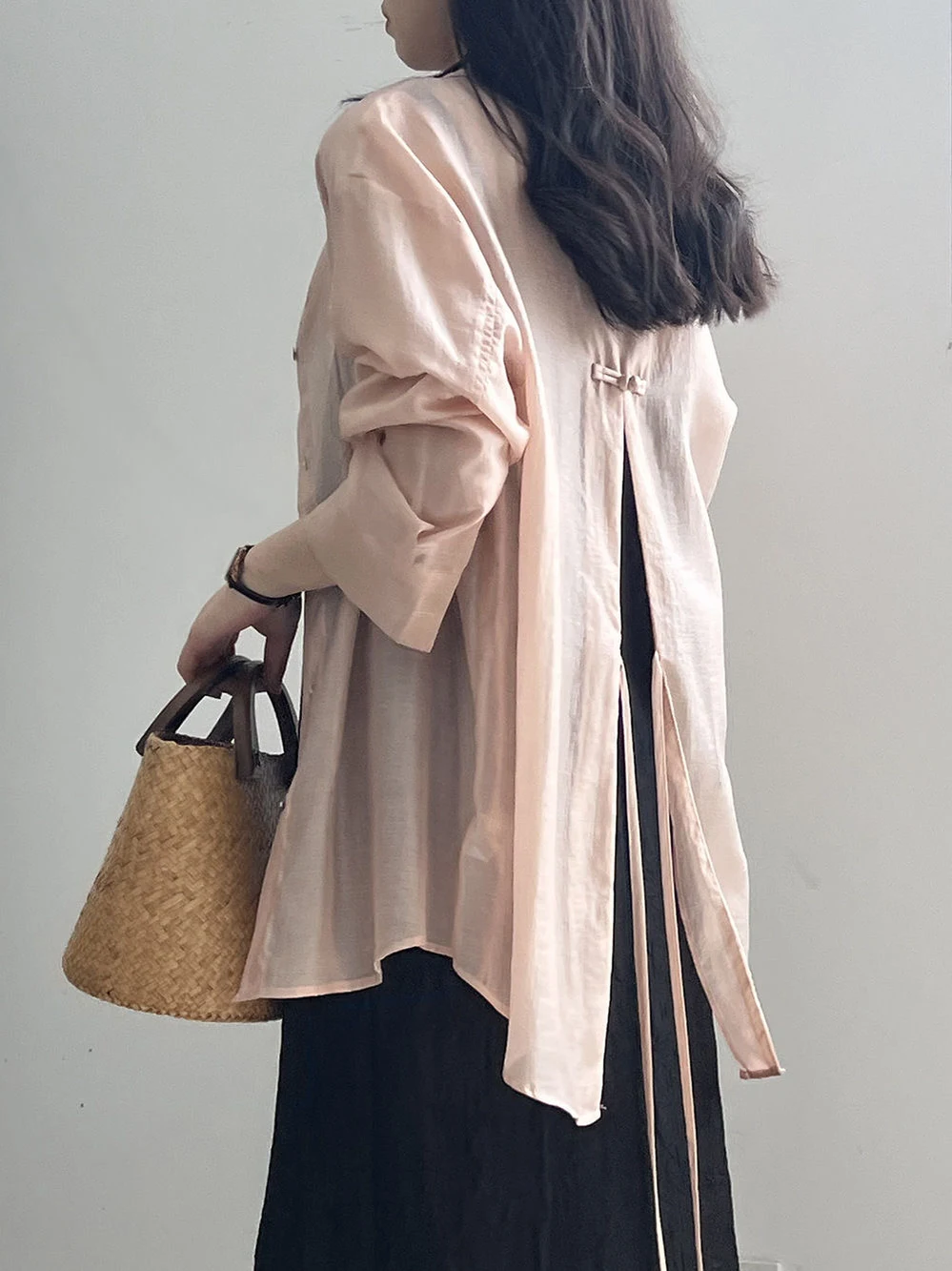 Nuevo Chino Sle mujer protección solar irt seda diseño sensación pequeño ence verano Collar largo Sve ajuste suelto