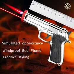 Laser infrared windproof inflatable cigarette lighter, exquisite men's gift, new simulation shaped lighter, multifunctional