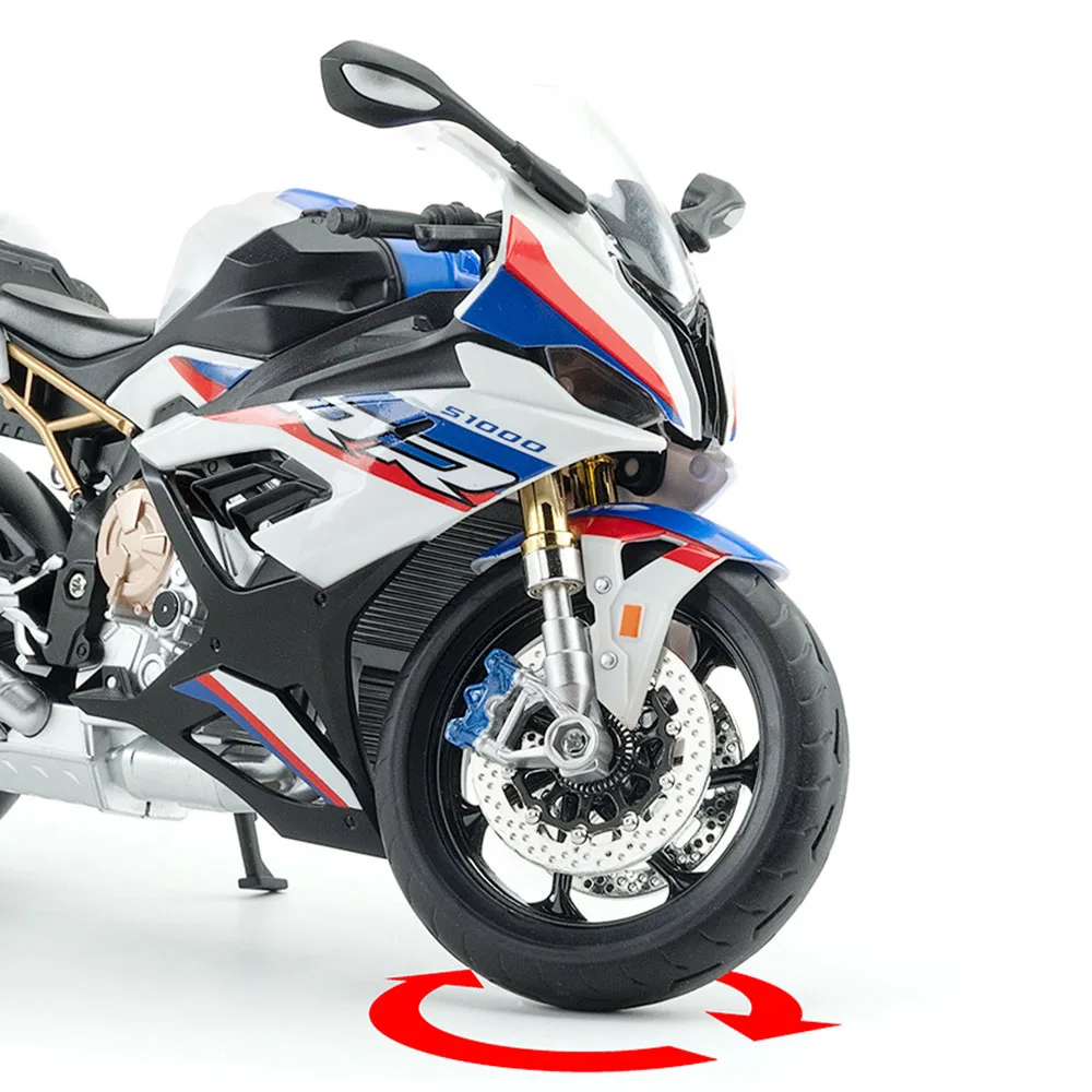 1/9 S1000RR Alloy Motorcycle Model Toy Simulation Metal Diecast Toy Racing Street Motorcycle Models for Kids Gifts Collection