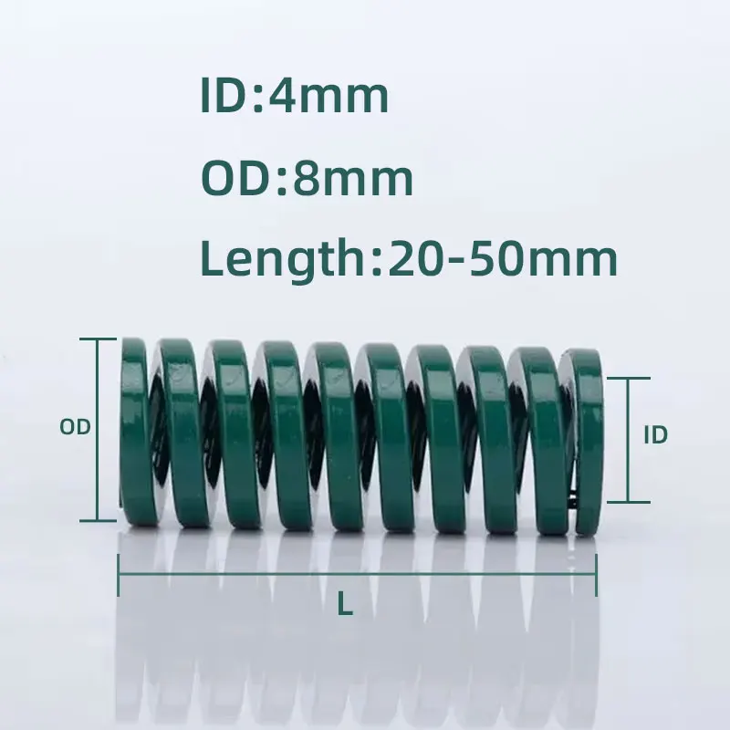 2PCS Small Green Compressed Spring Die Mould Die Springs Outer Diameter 8mm Inner Diameter 4mm Length 20-50mm
