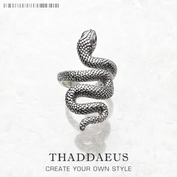 Ring Blackened Snake,Europe Style Glam Fine Jewerly For Women Gift In 925 Sterling Silver