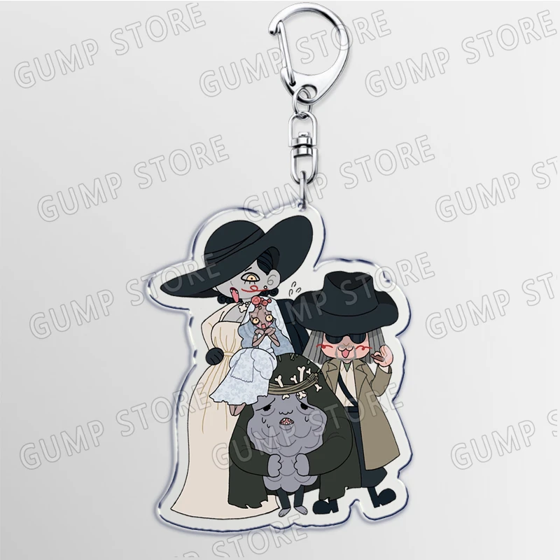 لعبة ساخنة سيدة هاوس Dimitrescu سلاسل المفاتيح للنساء اكسسوارات مصاص دماء كيرينغ المشجعين الأصدقاء الهدايا #3