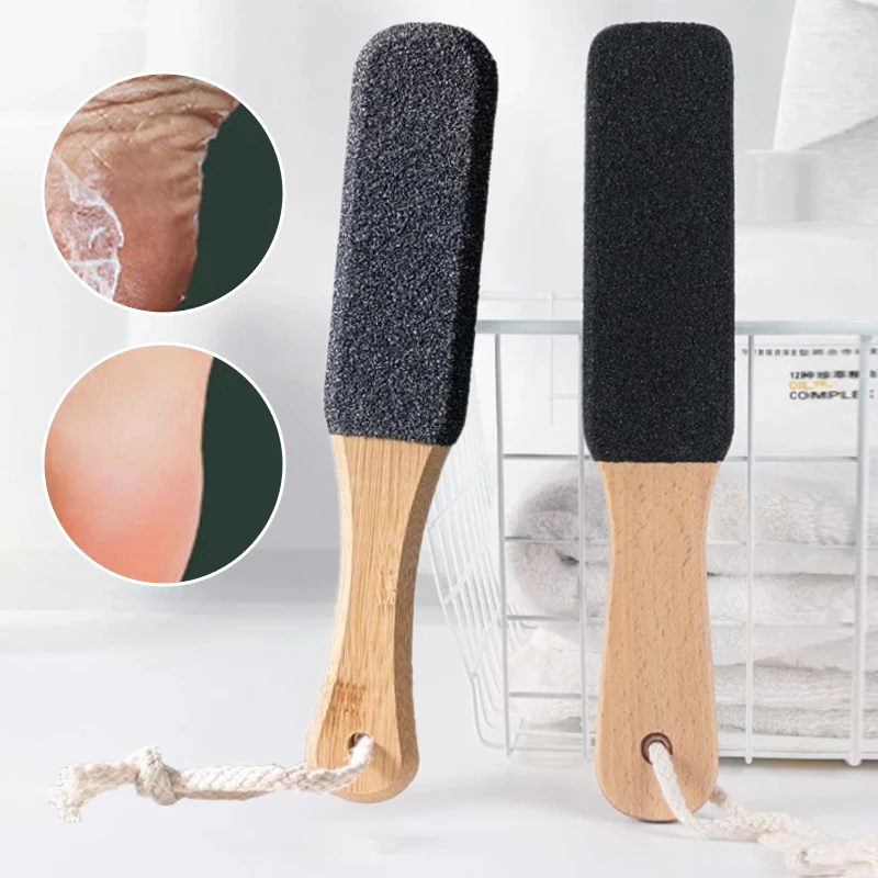 1Pcs Hard Dead Skin Remove Bamboo Silicon Carbide Foot Rasp File Scrubber Grater Callus Pedicure Tool Exfoliating Tools