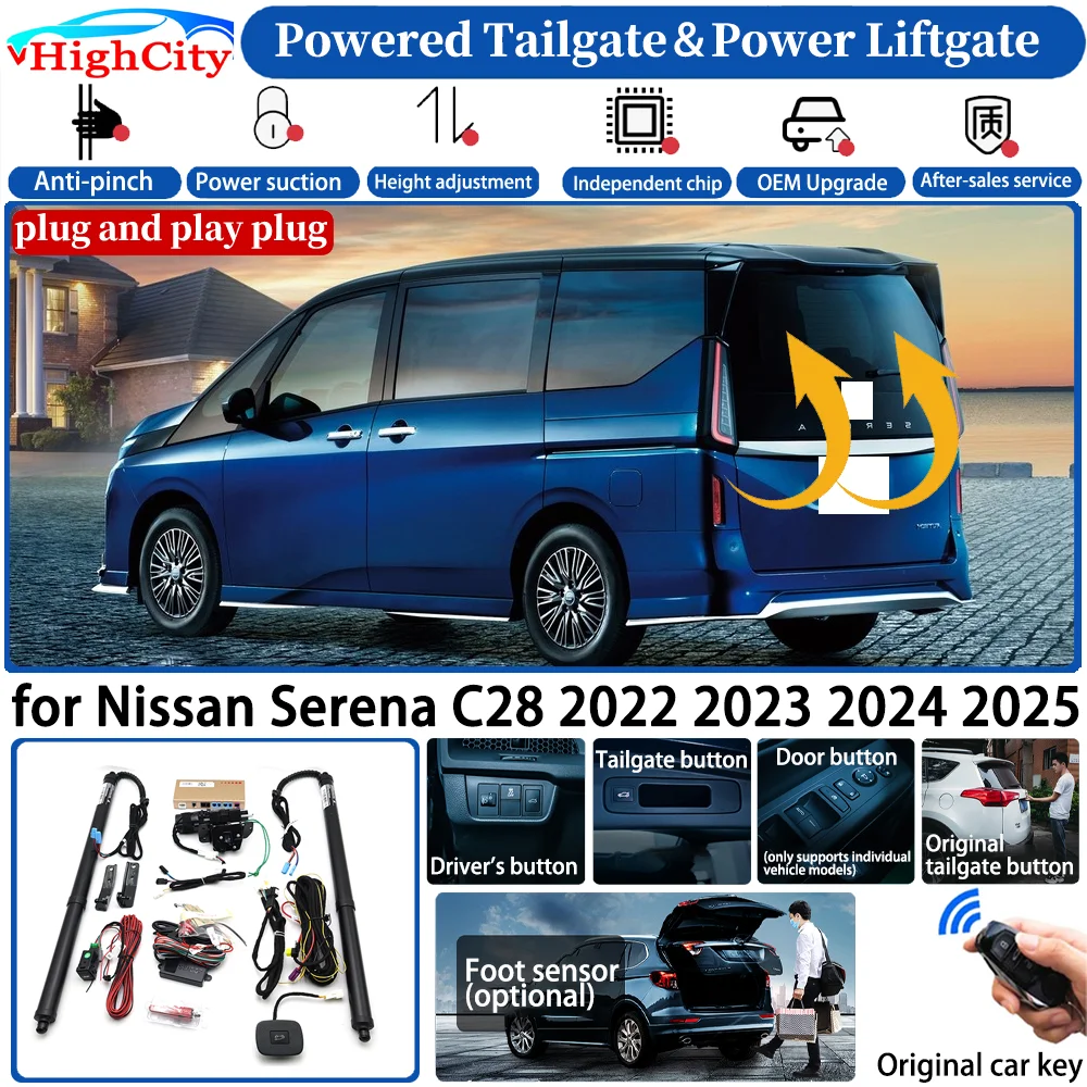 for Nissan Serena C28 2022 2023 2024 2025 Automatic Smart Powered Tailgate Power Liftgate System Intelligent Trunk Lift Kit
