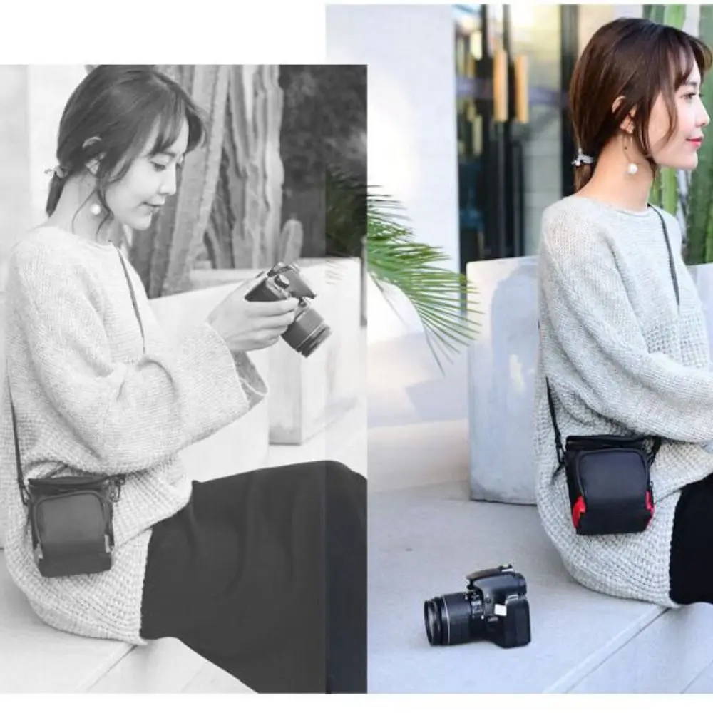 Simplicity Waterproof SLR Camera Bag Anti Spoilage Mini Digital Shoulder Bag Square Black Photographer Backpack SLR Camera