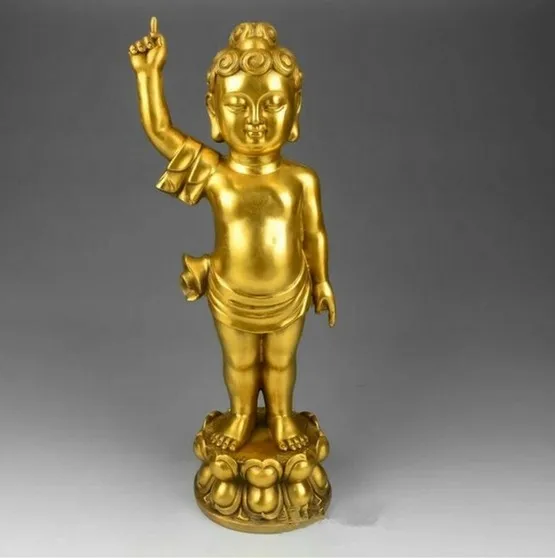 

Bronze Buddha Prince statue Sakyamuni small bath Buddha statue ornamenTS