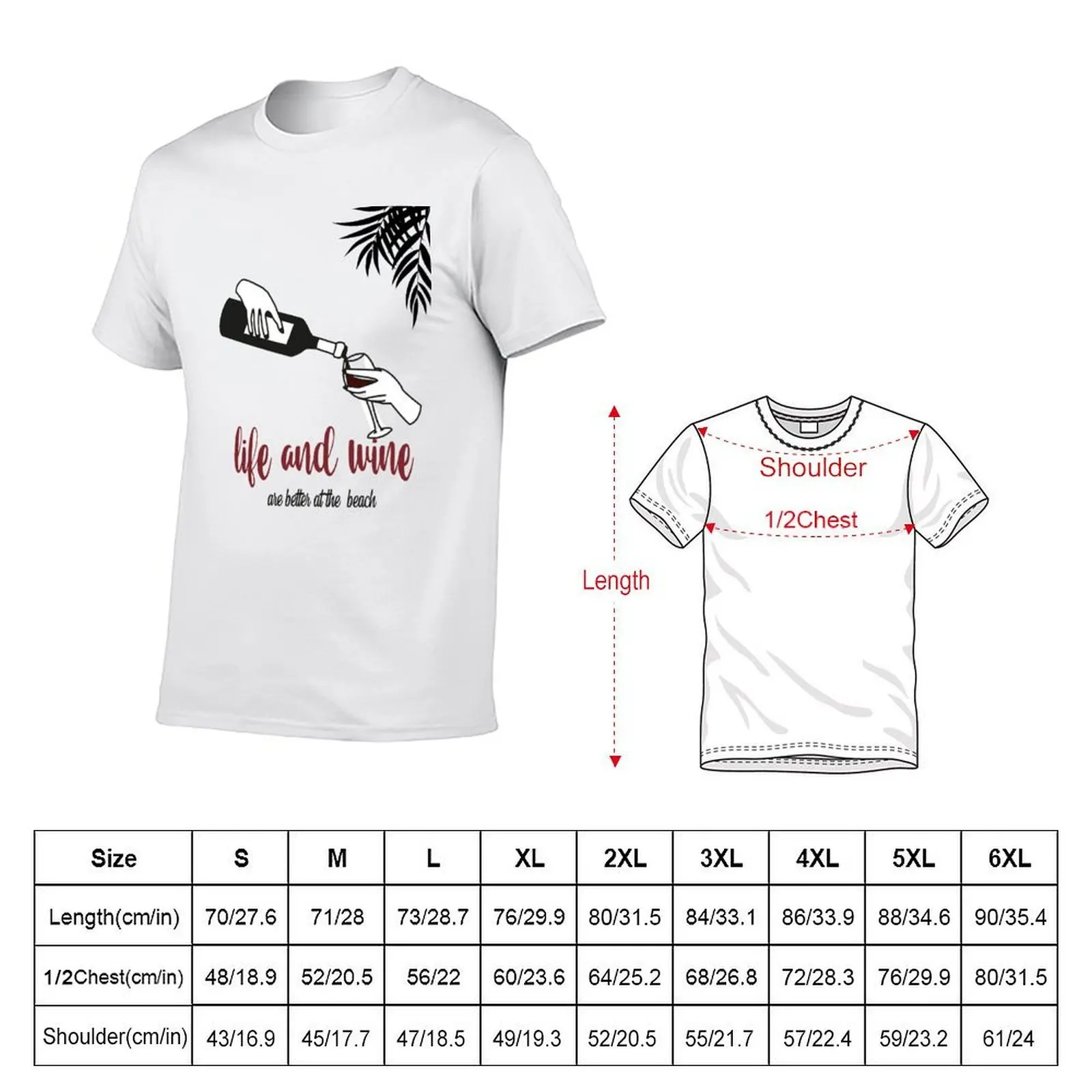 life and wine are better at the beach- summer, apero T-Shirt Work Casual Loose Fit T-Shirt - view 2