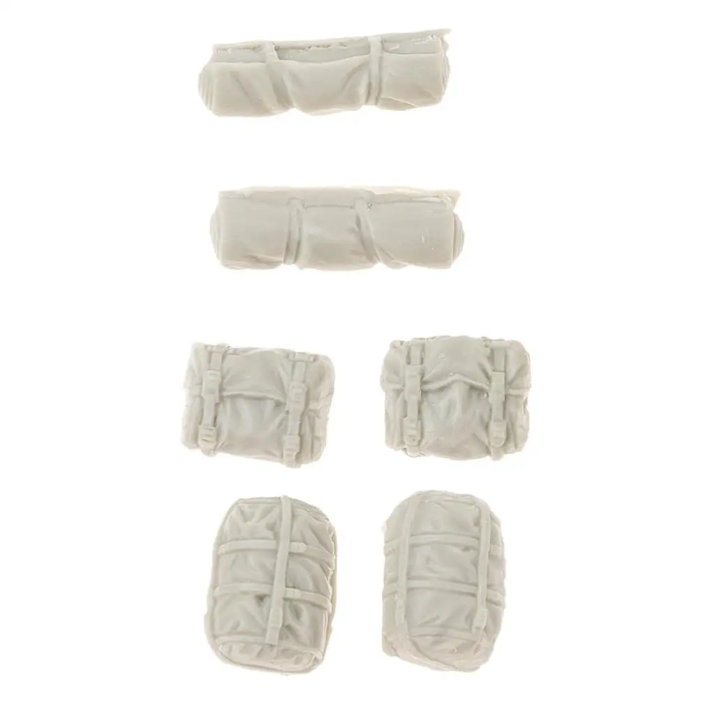 

1/35 Resin Figure Unpainted Kit Army Backpack Bag (6PC) Model Car Decoration