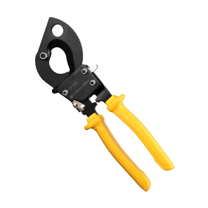 

1 PCS Lk-240 Ratchet Cable Pliers Copper And Aluminum Cable Scissors Gear Scissors Yellow