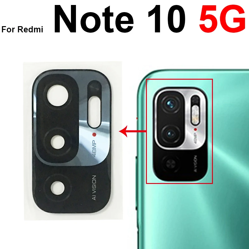 Rear Camera Glass Lens For Xiaomi Redmi 10 Note 10 Pro Max Note 10S 10T 10 5G Back Main Camera Glass Lens with Sticker