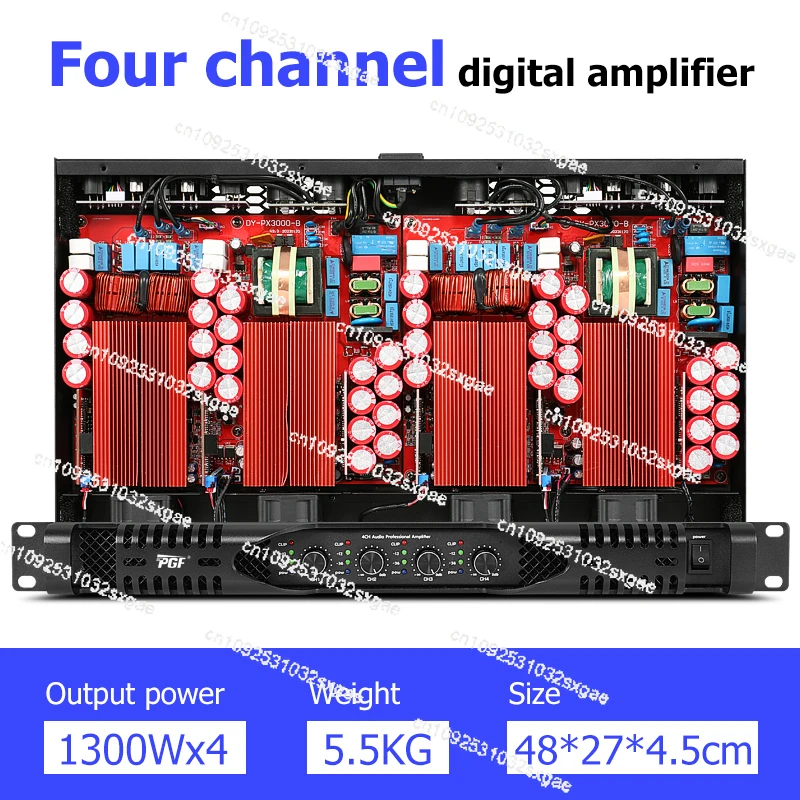 4X1350W High Power Four-channel Two-channel Digital Power Amplifier Stage Performance Home KTV Pure Rear Stage