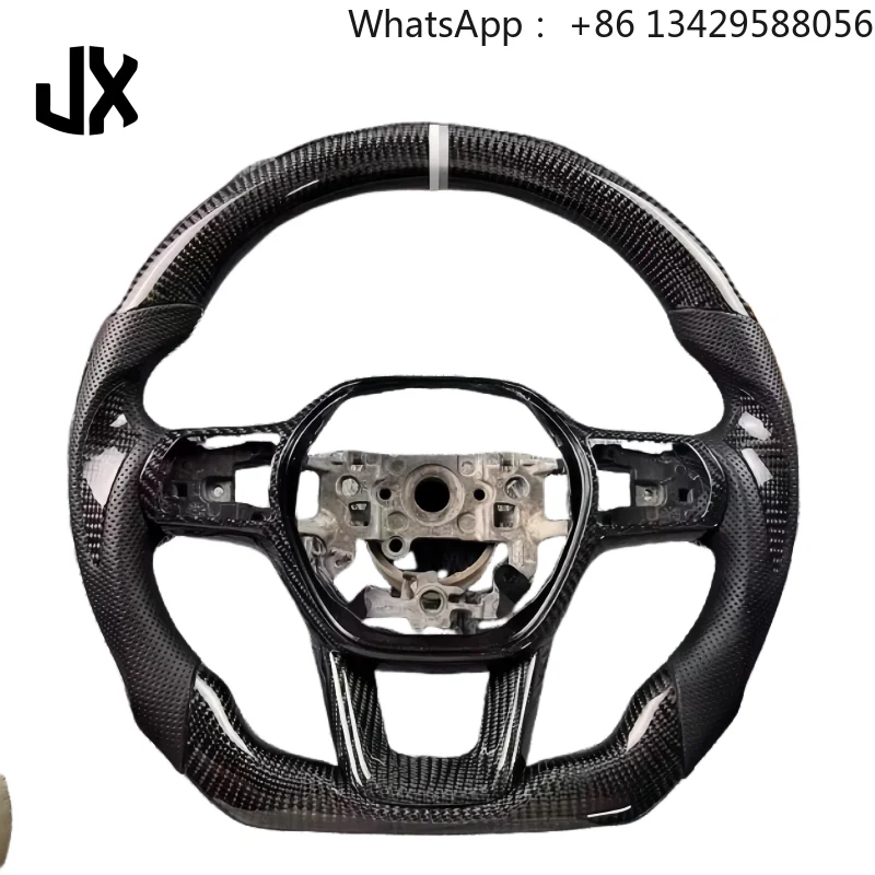 Factony Direct Sales Carbon Fiber Perforated Leather Fit for Honda CRV HR-V 11th Civic  Generation Car Steering Wheel