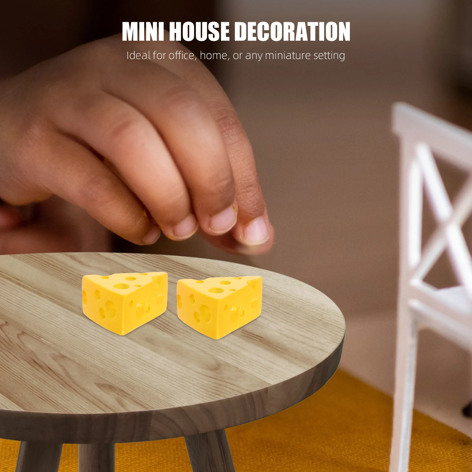 

20 Pcs Miniature Cheese Decorations for Microlandscape DIY Resin Models Dollhouse Accessories Mini Figurines Food Gardening