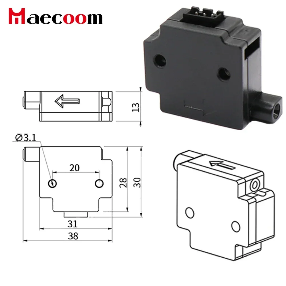 1pc 3D Printer Filament Break Detection Module with 1M Cable Run-out Sensor Material Runout Detector for Ender 3 CR10 3D Printer