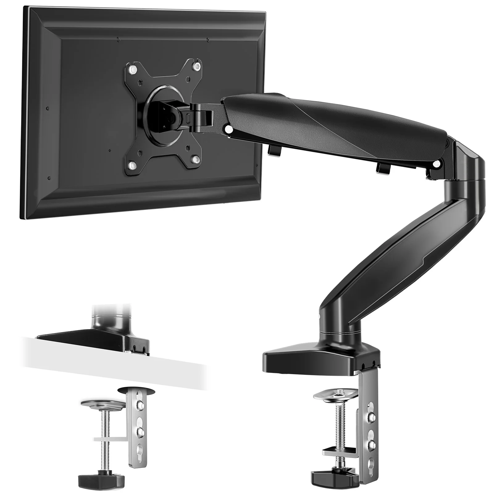 

Monitor Holder The Monitor Arm Is Adjustable for Desktop Mount and Fits 15-27 Inch Monitors Weight Capacities Up To 15.4 Pounds