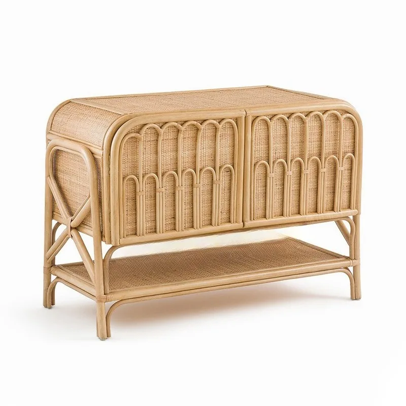 Rattan side storage cabinet Korean bucket hotel furniture small