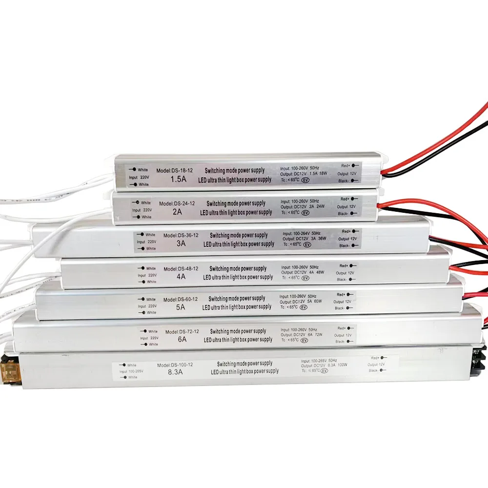 12V 24V LED Driver Power Supply 110V 220V Switching LED Driver Lighting Transformer 24W 36W 48W 60W 100W For LED Light