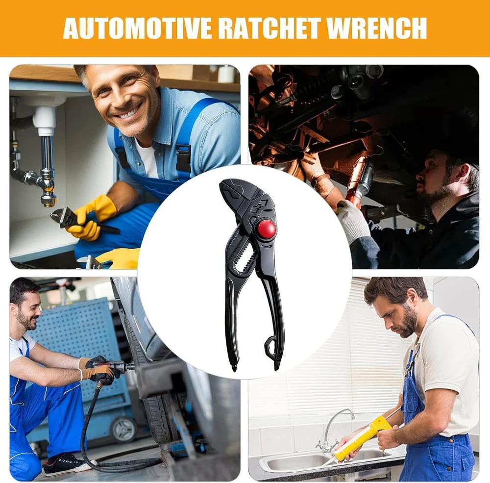 Sanitärzange 4 Zoll Kohlenstoffstahl Gerillte Schnellverstellbare Handzange für Reparaturen in engen Räumen und zum Greifen – Detail 10