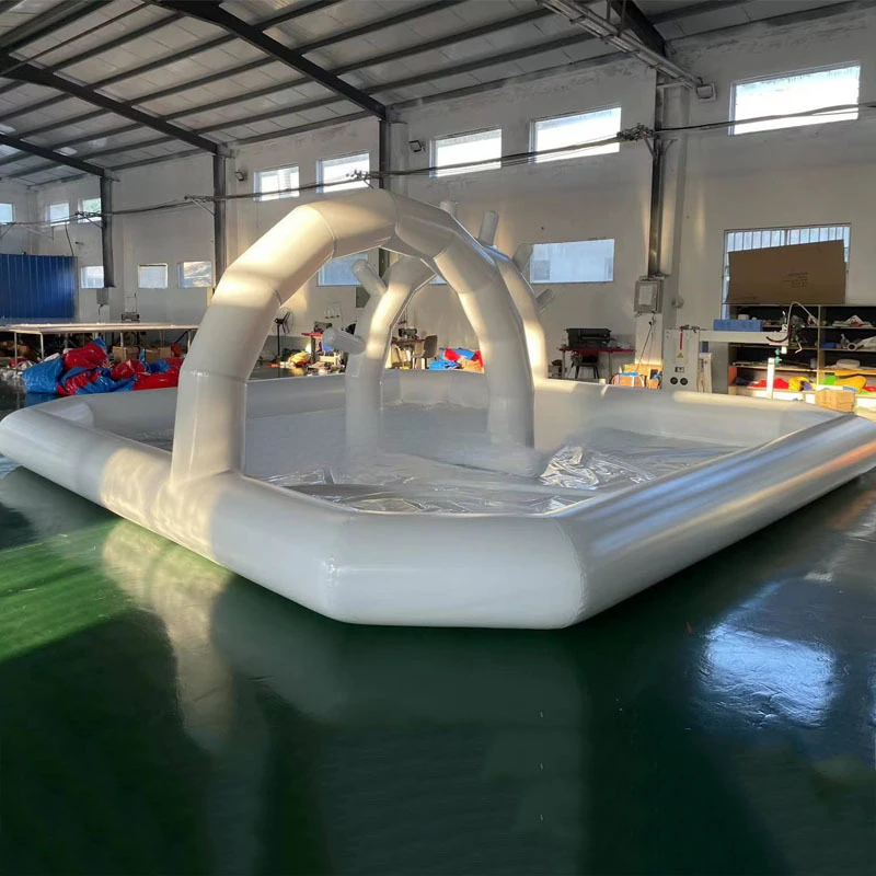 Customized color customized shape outdoor water park above ground inflatable swimming pool