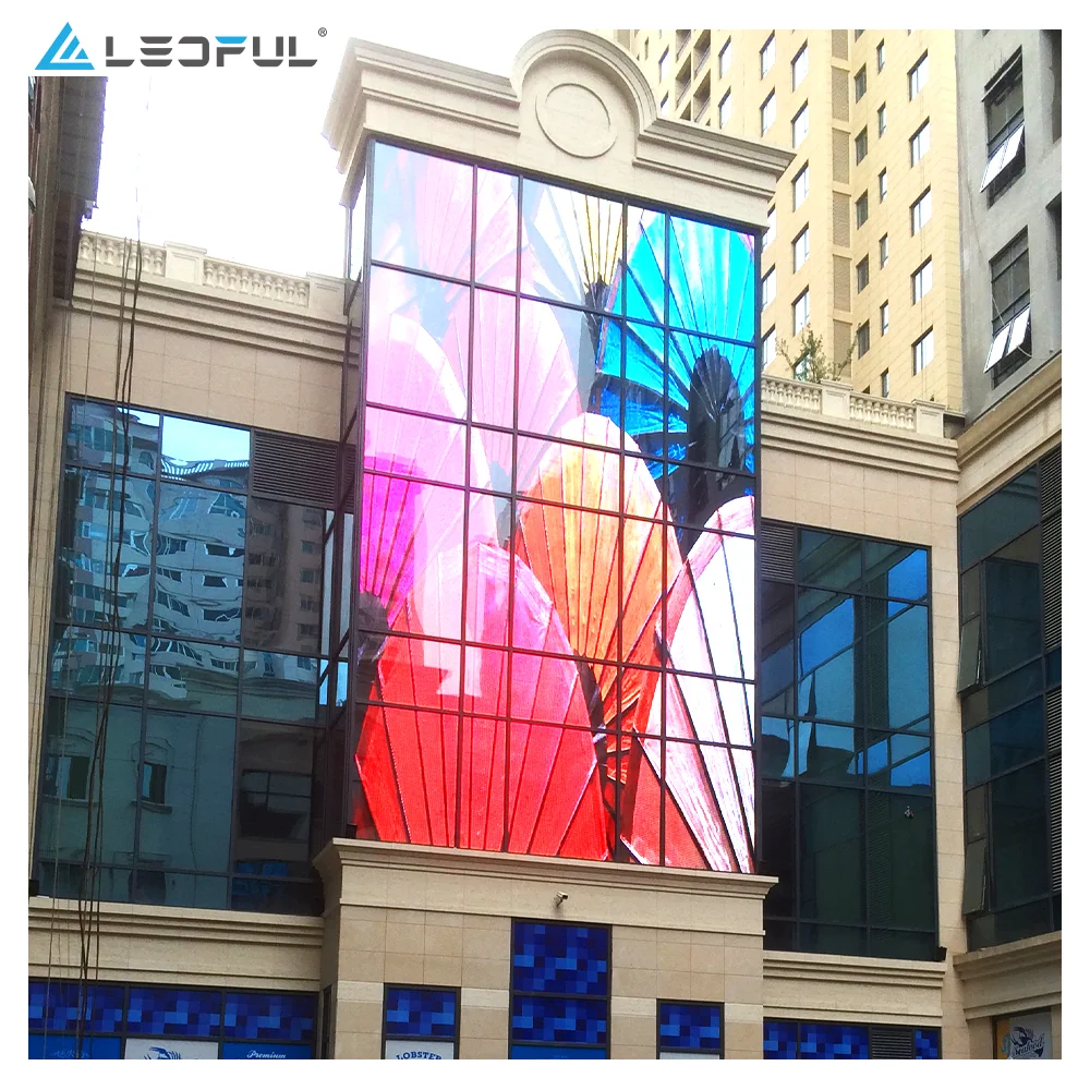 High Brightness P2.6 P3.91 Curtain Shop Window Glass TV LED Panels Mesh Display Transparent LED Screen