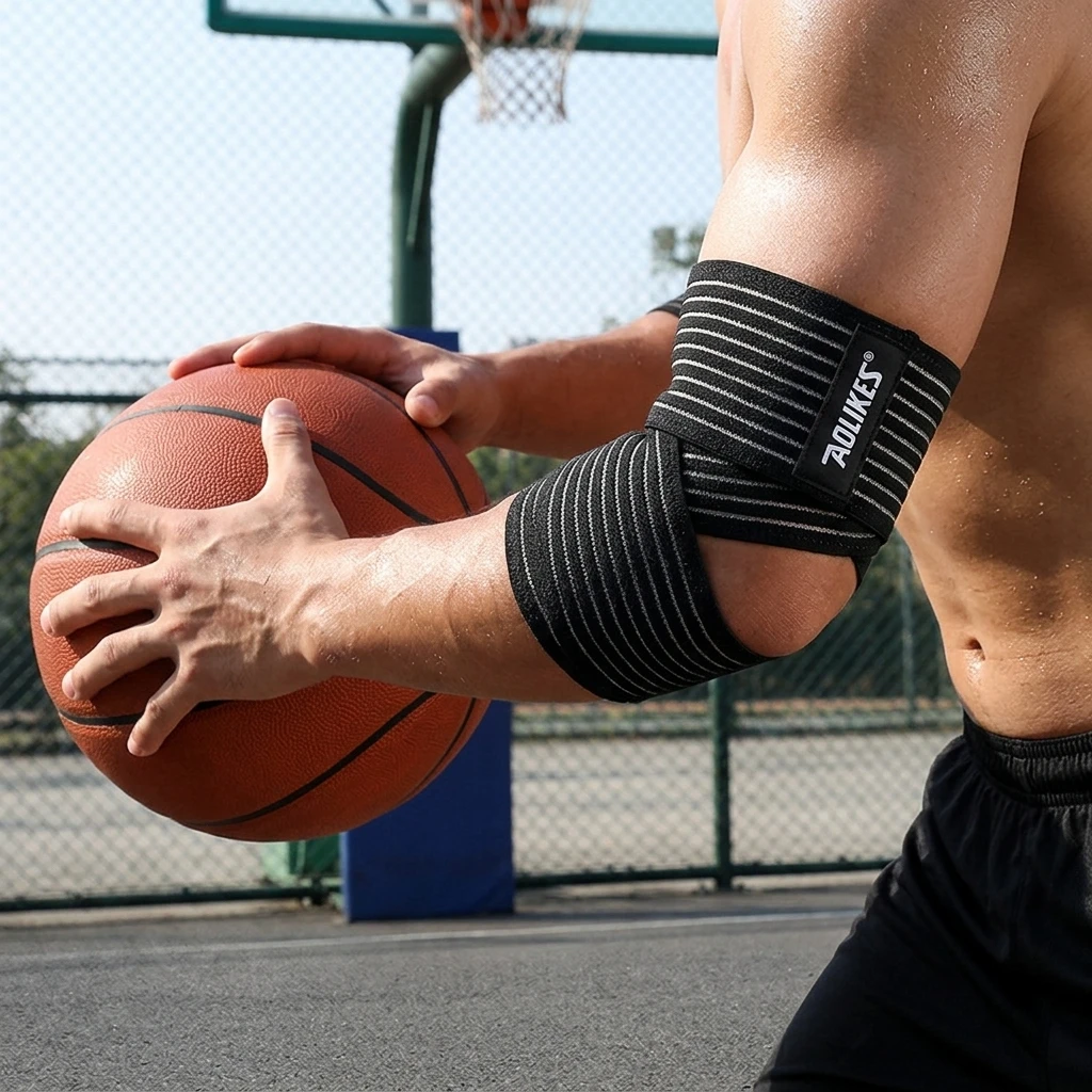 Tennis Basketball Support Breathable Compression Wrap Adjustable Bandage for Sports Injury Prevention Joint Protection